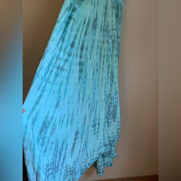 Nectar creations tie dye halter dress resort wear vacation beach handkerchief - Picture 2 of 8
